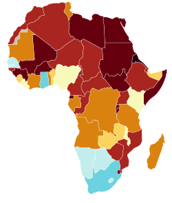 Democracy in Africa according to 2026 V-Dem Electoral Democracy Index[247]