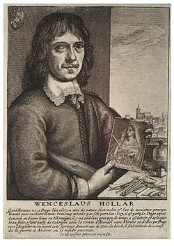Self-portrait etched by Wenceslaus Hollar