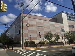 Colin Powell Elementary School in Union City, New Jersey, on October 18, 2021, the day Powell died