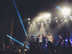 Switchfoot taking a bow at Buckhead Theatre, Atlanta, following a performance in 2014