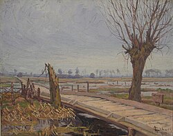 The Yser Front, 1917 by Belgian artist Georges-Émile Lebacq