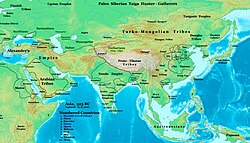 Asia in 323 BC, the Nanda Empire and the Gangaridai of the Indian subcontinent, in relation to Alexander's Empire and neighbours