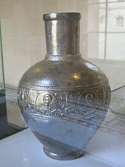 Silver vase from Emesa, decorated with busts of biblical figures (end of 6th century or beginning of 7th). Louvre Museum
