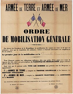 "General mobilization order" poster dated August 2, 1914, held by the French National Archives.