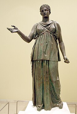The (first) Piraeus Artemis, probably the cult image from a temple, 4th century BCE