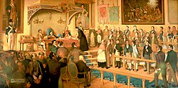 Signing of the declaration of Independence of Central America in 1821.