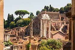 The Roman Forum, the commercial, cultural, religious, and political centre of the city and the Republic which housed the various offices and meeting places of the government