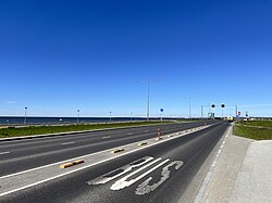 A bus lane in Tallinn separated from general road traffic to avoid congestion