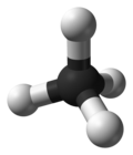 Ball and stick model of methane