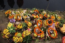 Bananas used in puja in the Hindu festival of Chhath in Northern India