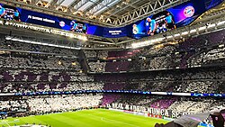 Inside the stadium during a 2024 UEFA Champions League semi-final between Madrid and FC Bayern Munich
