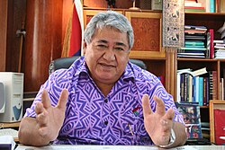 Tuilaepa Sailele Malielegaoi, Prime Minister of Samoa from 1998 to 2021, who initiated the Polynesian Leaders Group in late 2011.
