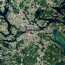 Satellite image of Stockholm in 2018 by ESA