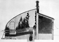 Greenhouse design for Royal Horticultural Society by John Claudius Loudon, 1818