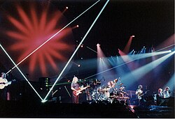 Pink Floyd performing at Docklands Arena, London, in 1989