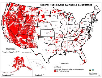 Ownership of federal lands in the 50 states, 2005