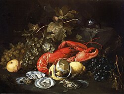 Artistic vision: Still Life with Lobster and Oysters by Alexander Coosemans, c. 1660