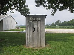 Outhouse used by sharecroppers on display, Louisiana State Cotton Museum, Lake Providence