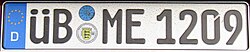 Überlingen licence plate, reintroduced in Bodenseekreis in 2020