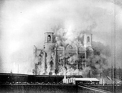 1931 demolition of the Cathedral of Christ the Saviour in Moscow in order to make way for the planned Palace of the Soviets