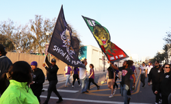 Orlando City ultras outside the stadium in February 2024
