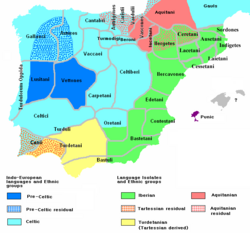 Ethnographic and Linguistic Map of the Iberian Peninsula at about 200 BC.[152]