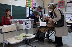 Citizens casting vote in 2019 Local elections in a public school.