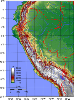 An enlargeable topographic map of Peru