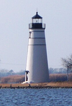 At the southern terminus of LA 1077 in Madisonville, this lighthouse is on the west estuary of the Tchefuncte River at Lake Pontchartrain and was constructed in 1837.