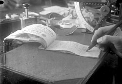 Million mark notes being used as a scratch pad