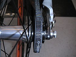 Belt-drive single-speed rear hub on a Trek District