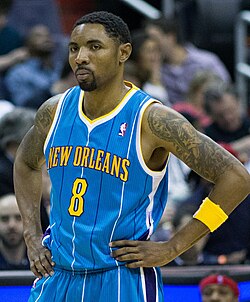 New Orleans Hornets primary uniform (2008–2013) featuring "creole blue"