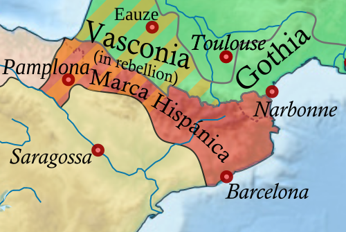 The Spanish March and surrounding regions.