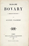 Title page of the first edition of Gustave Flaubert's Madame Bovary (Lévy, Paris, 1857).