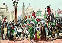 The proclamation of the Roman Republic in February 1849