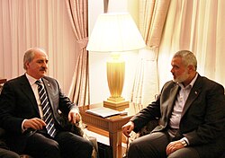 Numan Kurtulmuş meets Prime Minister of Palestine Ismail Haniyeh, 2012