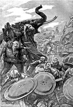 The Phalanx Attacking the Centre in the Battle of the Hydaspes by André Castaigne (1898–1899)