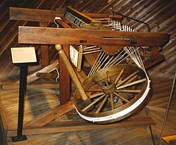 Model of the spinning jenny in a museum in Wuppertal, Germany