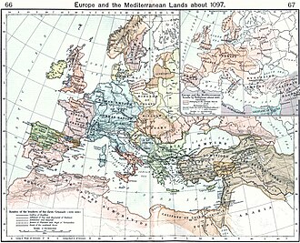 Europe in 1097, during the First Crusade