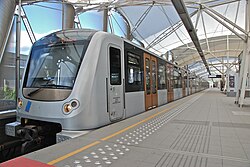 Brussels Metro carriage at Erasme/Erasmus metro station