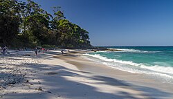 Hyams Beach in the Jervis Bay Territory in Australia, renowned for its brilliantly white sand