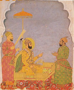 Emperor Farrukhsiyar Bestows a Jewel on a Nobleman.