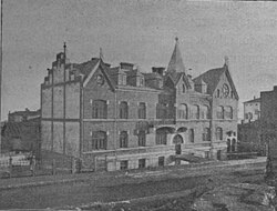 Lähetystalo, the office and church building of the Finnish Evangelical Lutheran Mission in Ullanlinna, Helsinki, Finland in 1903