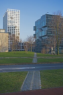 The 52nd parallel north shown on the ground, Delft University of Technology, the Netherlands