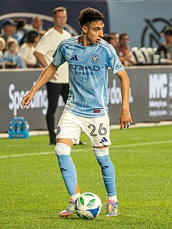 Agustín Ojeda during New York City FC vs Atlanta United in 2025