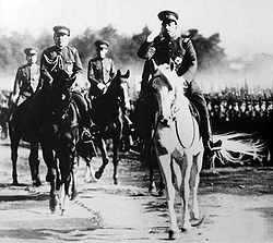 Emperor Shōwa during an army inspection on January 8, 1938