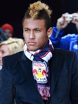 Neymar at the Red Bull Arena in Harrison, New Jersey during a match between New York Red Bulls and LA Galaxy in 2011