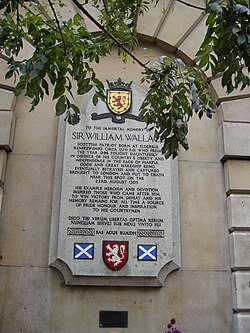 Plaque marking the place of Wallace's execution