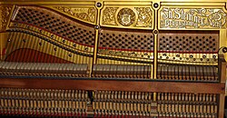 A piano hammering action