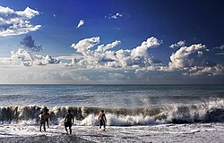 A beach in Batumi in Georgia